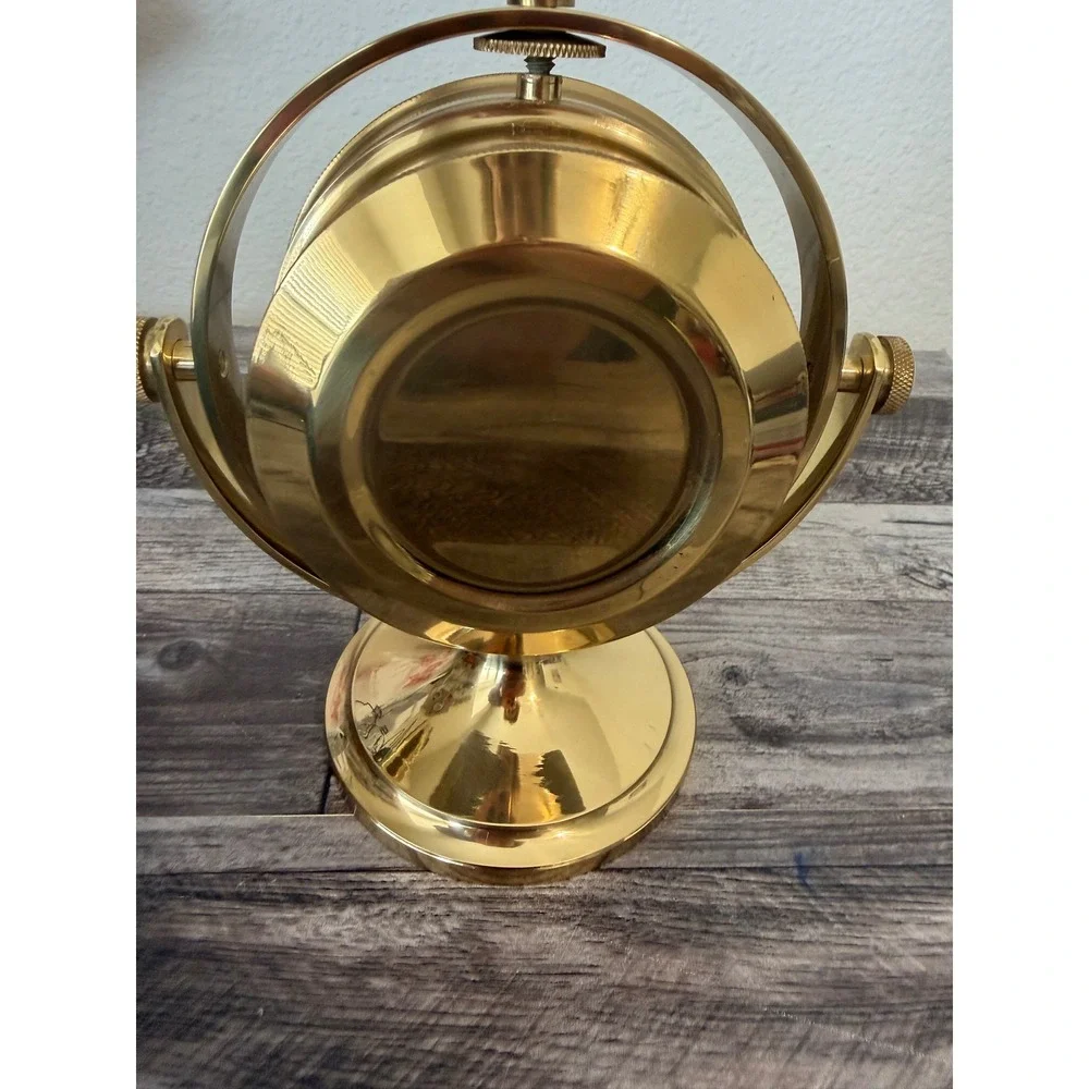 Vintage Working SETH THOMAS Brass Nautical Style Desk Shelf Mantel Ship Clock